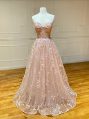 Party Dresses Size 21, Sweetheart Neck Champagne Lace Prom Dresses, Champagne Lace Formal Evening Dresses