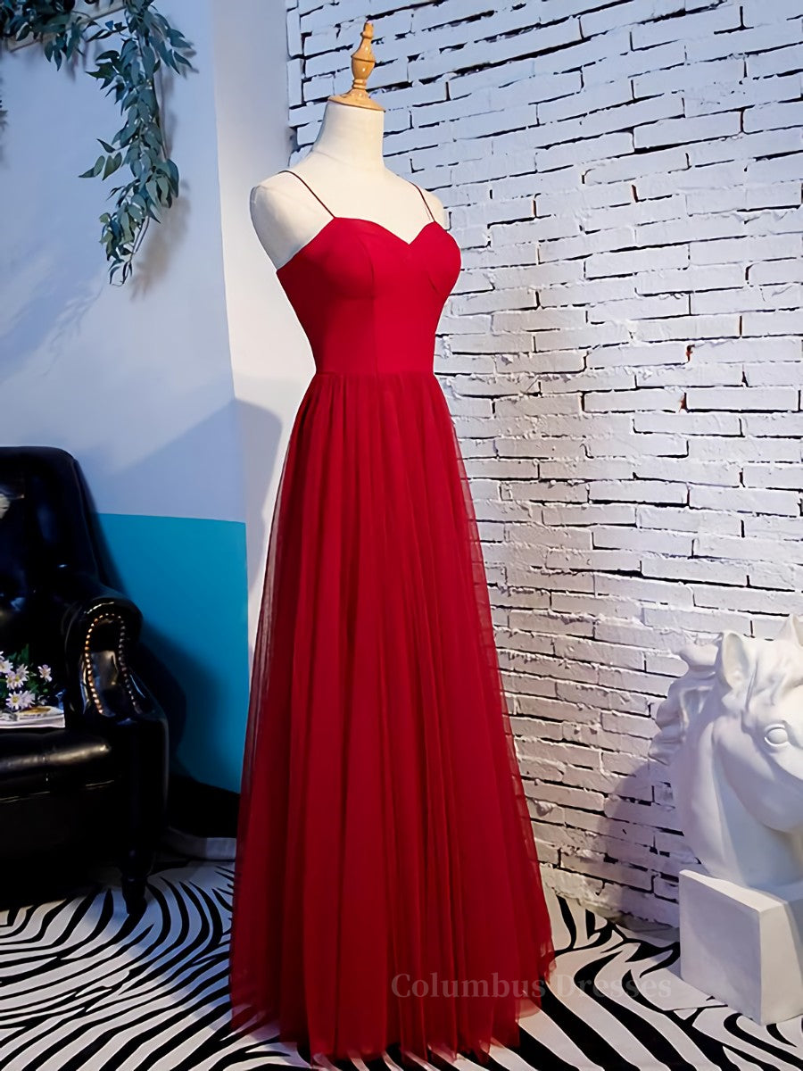 Evening Dress With Sleeves Uk, Sweetheart Neck Red Long Prom Dresses, Red Long Formal Evening Dresses