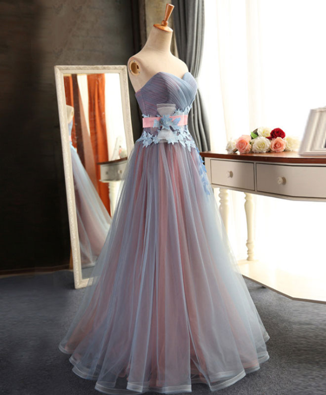 Prom Dresses Bodycon, Sweetheart Neck Tulle Long Prom Dress, Evening Dress