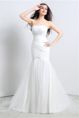 Wedding Dresses On Sale, Sweetheart Off The Shoulder Pleated Simple Wedding Dresses