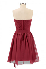 Evening Dresses Australia, Sweetheart Wine Red Pleated Short A-line Bridesmaid Dresss