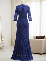 Homecomming Dresses Floral, Trumpet/Mermaid Sweetheart Floor-Length Chiffon Mother of the Bride Dresses With Lace