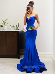 Party Dress For Couple, Trumpet/Mermaid Sweetheart Sweep Train Stretch Crepe Prom Dresses
