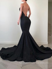 Party Dress Cocktail, Trumpet/Mermaid V-neck Sweep Train Prom Dresses With Appliques Lace