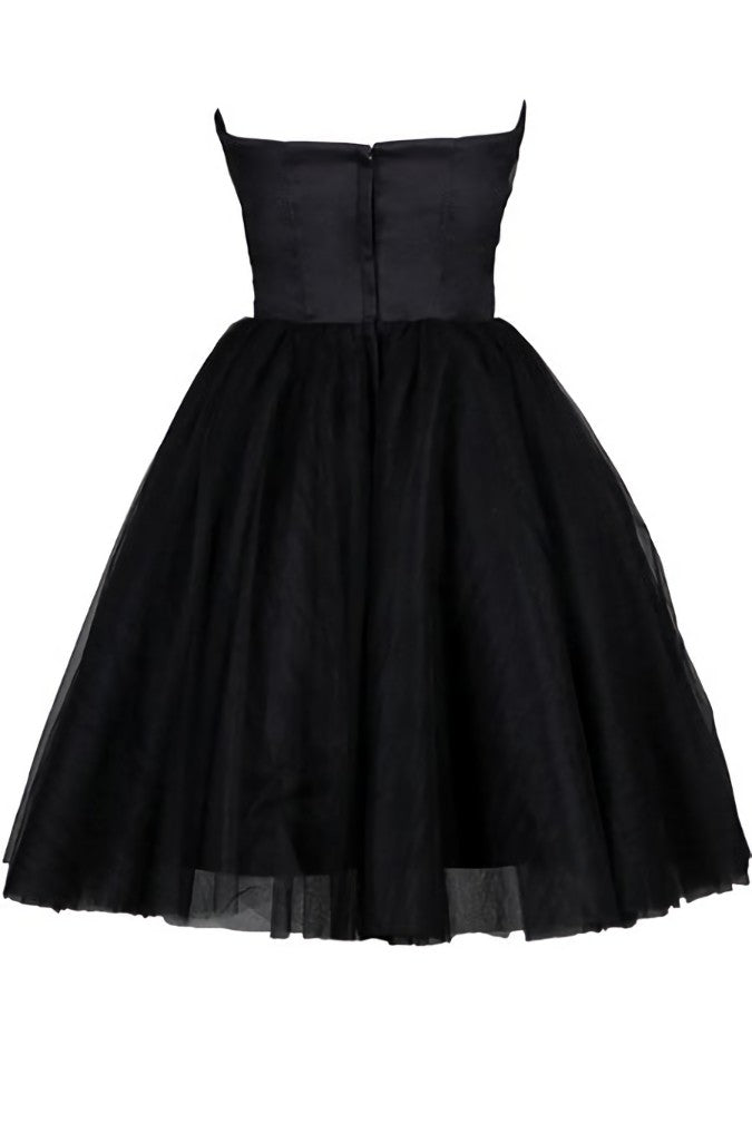 Formal Dress Party Wear, Tulle Little Black Dress, Sweetheart Simple Short Party Dress