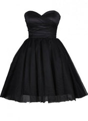 Formal Dress Ballgown, Tulle Little Black Dress, Sweetheart Simple Short Party Dress