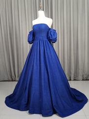 Bridesmaid Dresses Color Scheme, Unique Aline Blue Long Prom Dresses, Blue Long Formal Graduation Dresses