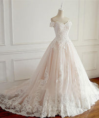 Weddings Dresses Vintage, Unique lace tulle long wedding dress, lace long bridal dress