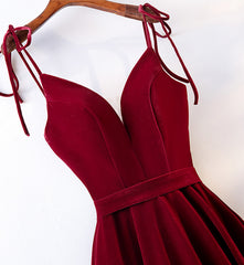 Homecoming Dress 2022, Velvet Straps Long V-neckline Long Party Dress, Velvet Bridesmaid Dresses