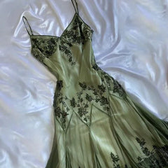 Vintage A line Straps Green Prom Dresses 22th Birthday Outfit