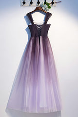 Club Dress, Unique A Line Ombre Purple Beading Prom Dresses With Lace Up Long Dance Dresses
