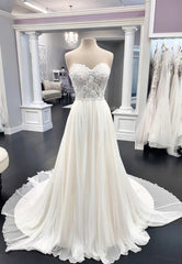 Formal Dresses Shop, White Strapless Lace Long Prom Dresses, A-Line Formal Evening Dresses