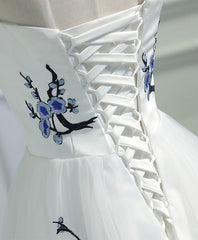 Formal Dress Elegant Classy, White A-Line Tulle Long Prom Dress, White Evening Dress