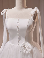 Evening Dress For Sale, White A-Line Tulle Short Prom Dress, Cute White Homecoming Dress