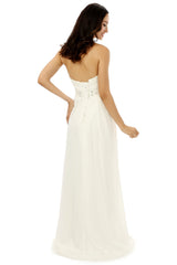 Homecomeing Dresses Black, White Chiffon Sweetheart With Pleats Beading Bridesmaid Dresses
