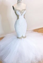 Wedding Dresses Inspired, White Lace Mermaid Sweetheart Simple Wedding Dresses for Sale