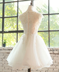 Prom Dresses Dress, White Lace Tulle Short Prom Dress, Homecoming Dress