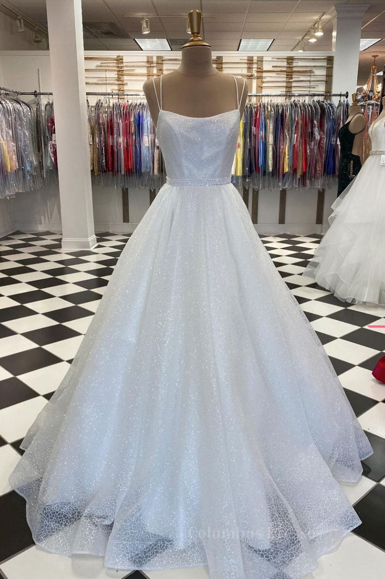 Bridesmaid Dresses Quick Shipping, White tulle sequin long prom dress white tulle evening dress
