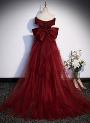 Bridesmaid Dress Custom, Wine Red Mermaid Off Shouler Evening Dress, Wine Red Long Prom Dress Party Dress