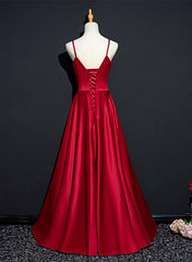 Bridesmaides Dresses Short, Wine Red Satin Beaded Sweetheart Party Dress, A-line Wine Red Prom Dress