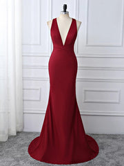 Prom Dresses Off Shoulder, Wine Red Spnadex Sexy Cross Back Mermaid Long Party Dress, Wine Red Evening Gown