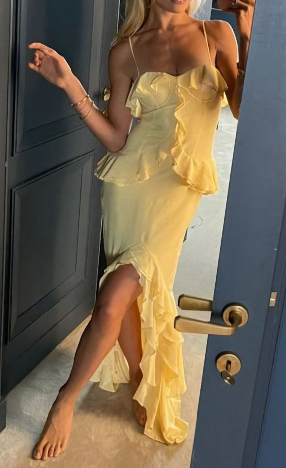 Party Dress High Neck, Yellow Prom Dresses Party Evening Gowns