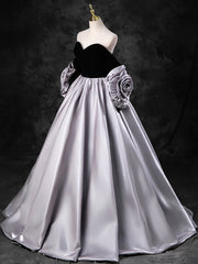 Prom Dresses With Sleeves, Black Sweetheart Neck Velvet Floor Length Formal Dress, Detachable off Shoulder Chic Party Dress